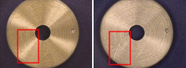 la polarisation de la sortie de l’anneau lumineux et de l’objectif séparément peut fortement réduire l’effet d’éblouissement pour révéler des détails importants de la surface