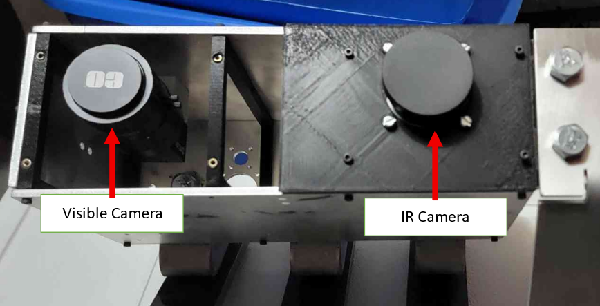 Visible and infrared imaging hardware used in the SOBER payload, including the Edmund Optics<sup>®</sup> imaging lens.